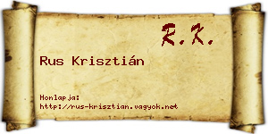 Rus Krisztián névjegykártya