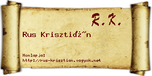 Rus Krisztián névjegykártya